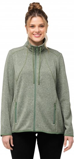 Ulla Popken Heather Knit Fleece Jacket Mint Green - Mikiny & mikiny bez kapucne - 