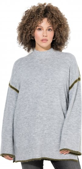 Ulla Popken Decorative Seam Sweater Light Grey Melange - Mikiny & mikiny bez kapucne - 