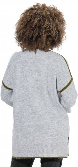 Ulla Popken Decorative Seam Sweater Light Grey Melange - Mikiny & mikiny bez kapucne - 