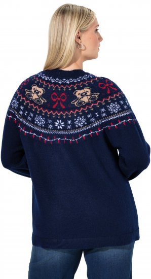 Ulla Popken Norwegian Style Christmas Sweater Blue - Mikiny & mikiny bez kapucne - 