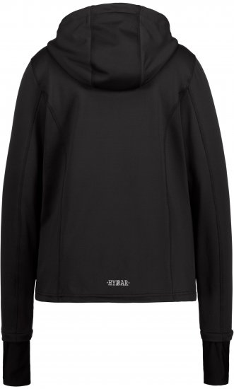 Ulla Popken HYPRAR Zip Front Hooded Stretch Sweatshirt Black - Mikiny & mikiny bez kapucne - 