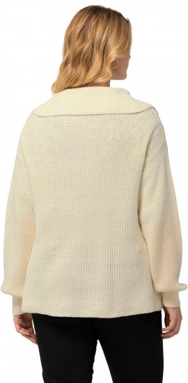 Ulla Popken Lace Up Sailor Collar Sweater Vanilla - Mikiny & mikiny bez kapucne - 