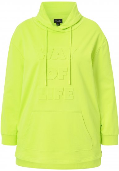 Ulla Popken Embossed Letter Sweatshirt Lime - Mikiny & mikiny bez kapucne - 
