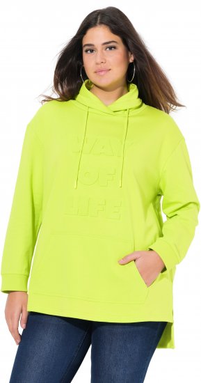 Ulla Popken Embossed Letter Sweatshirt Lime - Mikiny & mikiny bez kapucne - 