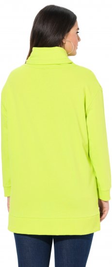 Ulla Popken Embossed Letter Sweatshirt Lime - Mikiny & mikiny bez kapucne - 