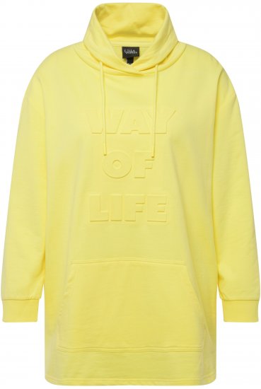 Ulla Popken Embossed Letter Sweatshirt Lemon Yellow - Mikiny & mikiny bez kapucne - 
