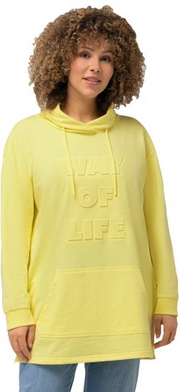 Ulla Popken Embossed Letter Sweatshirt Lemon Yellow - Mikiny & mikiny bez kapucne - 