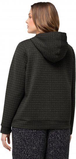 Ulla Popken Textured Metallic Knit Sweatshirt With Hood Graphite Grey - Mikiny & mikiny bez kapucne - 
