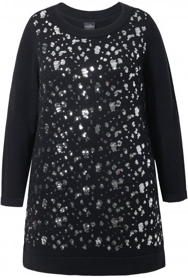 Ulla Popken Sequined Soft Fine Knit Sweater Black - Mikiny & mikiny bez kapucne - 