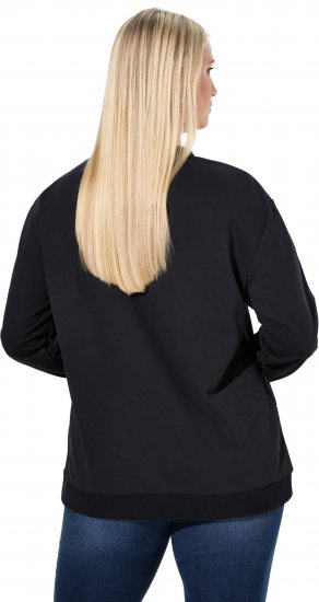 Ulla Popken Sparkling Sequin Bows Christmas Sweatshirt Black - Mikiny & mikiny bez kapucne - 