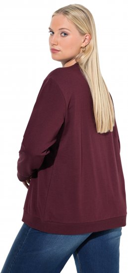 Ulla Popken Sparkling Sequin Bows Christmas Sweatshirt Plum - Mikiny & mikiny bez kapucne - 