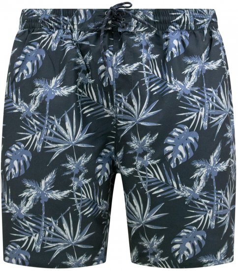 D555 Cleethorpes Hawaii Printed Swimshorts Navy - Plavecké šortky - Pánske Plavky Nadmerné Veľkosti 