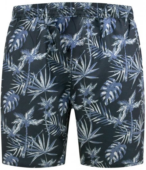 D555 Cleethorpes Hawaii Printed Swimshorts Navy - Plavecké šortky - Pánske Plavky Nadmerné Veľkosti 