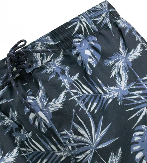 D555 Cleethorpes Hawaii Printed Swimshorts Navy - Plavecké šortky - Pánske Plavky Nadmerné Veľkosti 