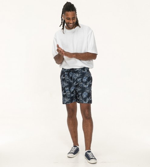 D555 Cleethorpes Hawaii Printed Swimshorts Navy - Plavecké šortky - Pánske Plavky Nadmerné Veľkosti 