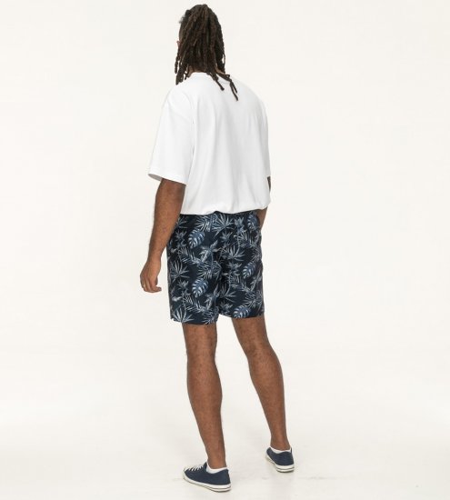 D555 Cleethorpes Hawaii Printed Swimshorts Navy - Plavecké šortky - Pánske Plavky Nadmerné Veľkosti 