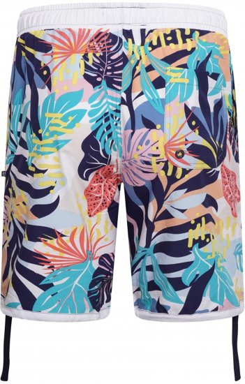 Kam Jeans 3018 Panelled Floral Swimshorts Navy - Plavecké šortky - Pánske Plavky Nadmerné Veľkosti 