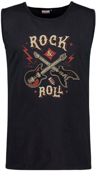 Adamo Motiv Rock and Roll Tank Top Black - Tričká bez rukávov - Tričká bez rukávov 2XL-12XL