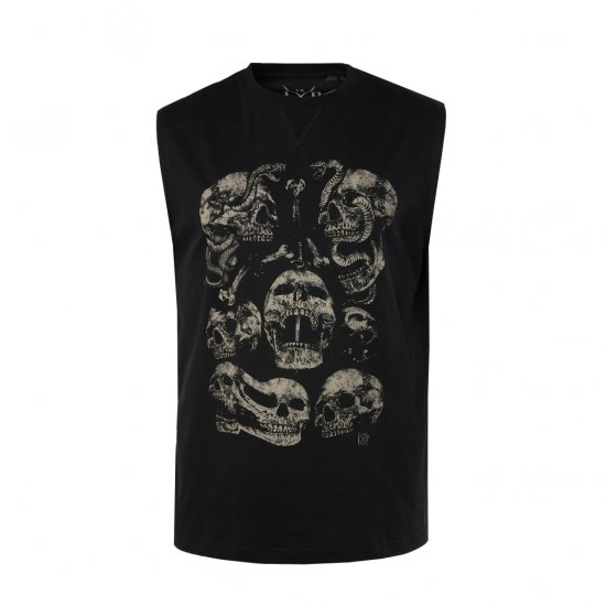 JP1880 Tanktop Skulls Black - Tričká - Nadrozmerné tričká - 2XL-14XL
