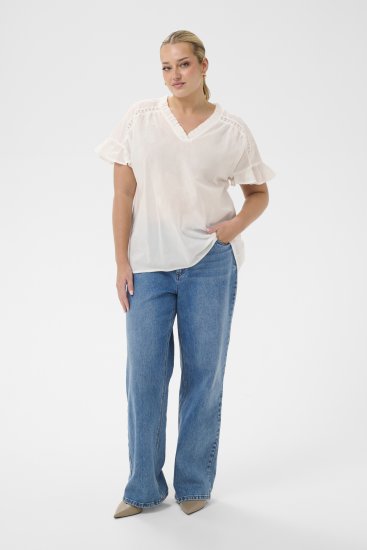 Kaffe Curve Valeria Top Chalk - Topy - 