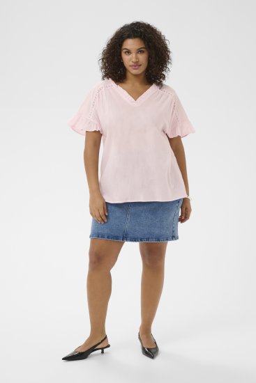 Kaffe Curve Valeria Top Ballerina Pink - Tričká & topy - 