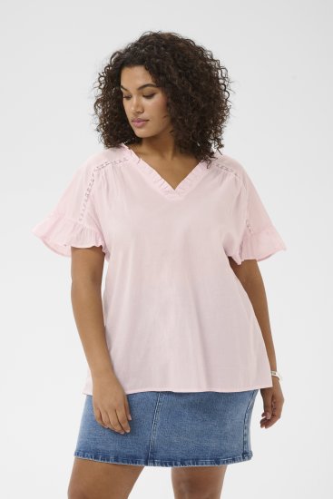Kaffe Curve Valeria Top Ballerina Pink - Tričká & topy - 