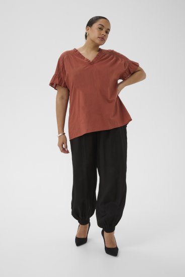 Kaffe Curve Valeria Top Henna Brown - Tričká & topy - 