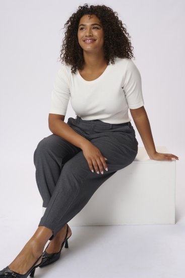 Kaffe Curve Merla Nohavice Dark Grey Melange - Džíny & Nohavice vo Veľkých Veľkostiach – Plus Size - 