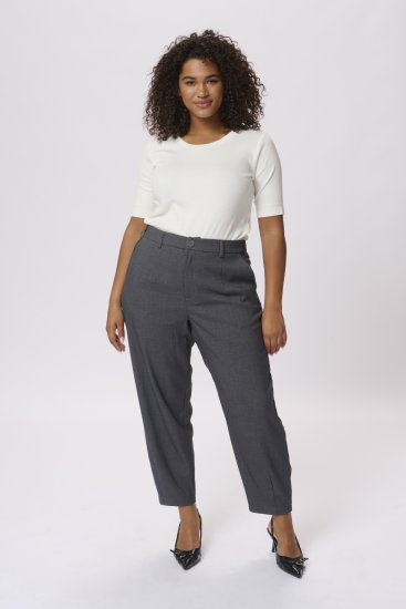 Kaffe Curve Merla Nohavice Dark Grey Melange - Džíny & Nohavice vo Veľkých Veľkostiach – Plus Size - 