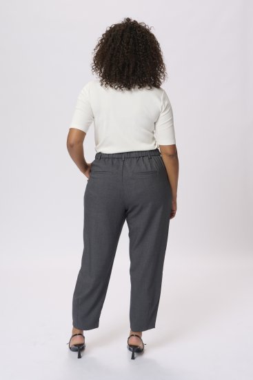 Kaffe Curve Merla Nohavice Dark Grey Melange - Džíny & Nohavice vo Veľkých Veľkostiach – Plus Size - 