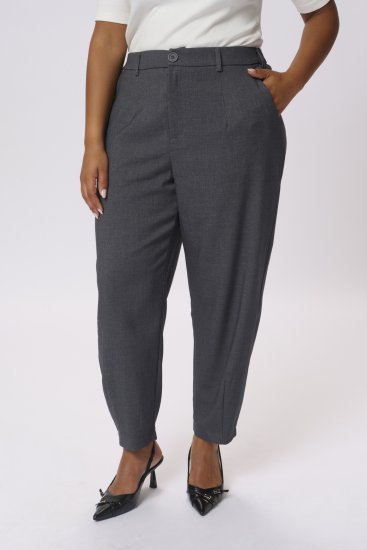 Kaffe Curve Merla Nohavice Dark Grey Melange - Džíny & Nohavice vo Veľkých Veľkostiach – Plus Size - 