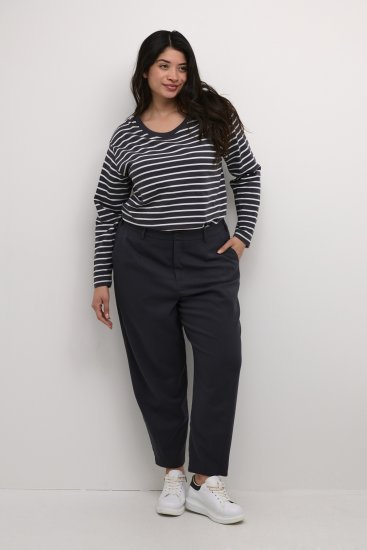 Kaffe Curve Merla Nohavice Čierna Oyster - Džíny & Nohavice vo Veľkých Veľkostiach – Plus Size - 