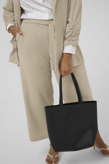 Kaffe Curve Pheolo Cropped Pants Feather Grey - Látkové nohavice - 