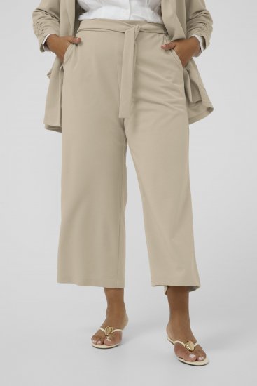 Kaffe Curve Pheolo Cropped Pants Feather Grey - Látkové nohavice - 