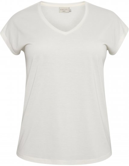 Kaffe Curve Lina V-Neck T-Shirt White - Tričká - 