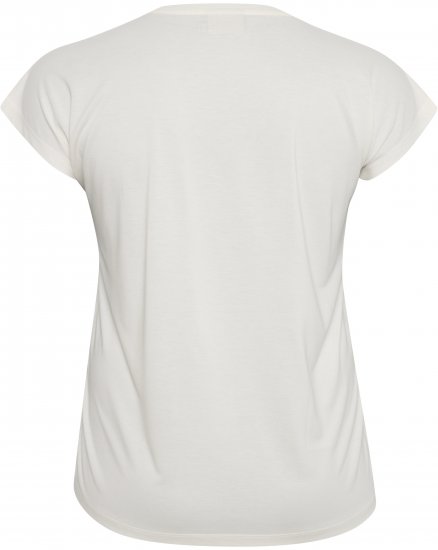 Kaffe Curve Lina V-Neck T-Shirt White - Tričká - 