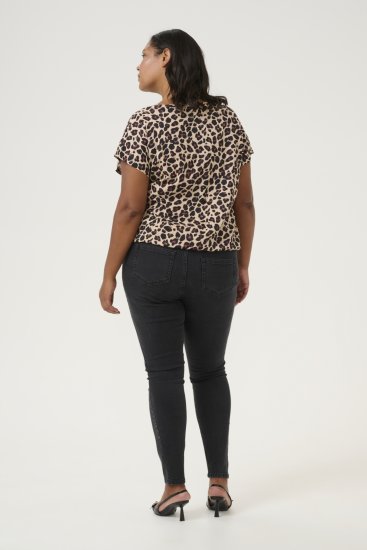 Kaffe Curve Sonna Stanley Top Leopardí vzor - Tričká - 