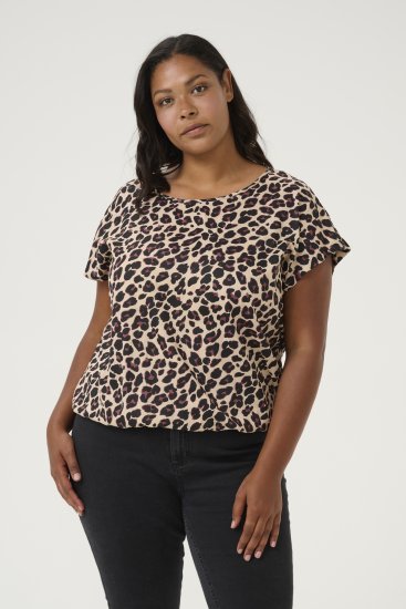 Kaffe Curve Sonna Stanley Top Leopardí vzor - Tričká - 
