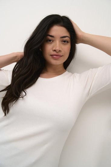 Kaffe Curve Carina Tričko Chalk - Tričká - 