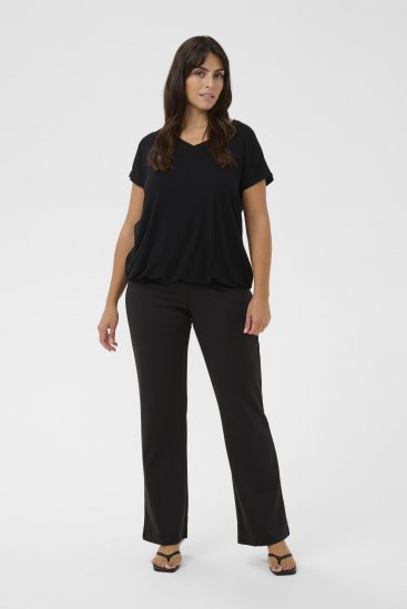 Kaffe Curve Jena V-Neck Tričko Sýto čierna - Tričká - 