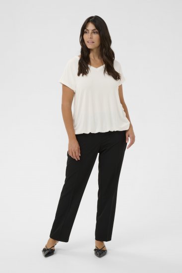 Kaffe Curve Jena V-Neck Tričko Chalk - Tričká - 