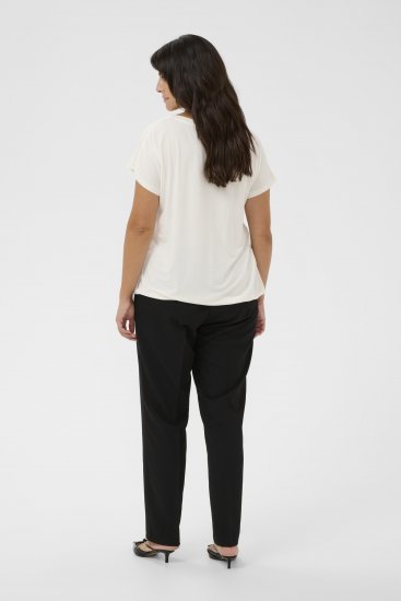 Kaffe Curve Jena V-Neck Tričko Chalk - Tričká - 