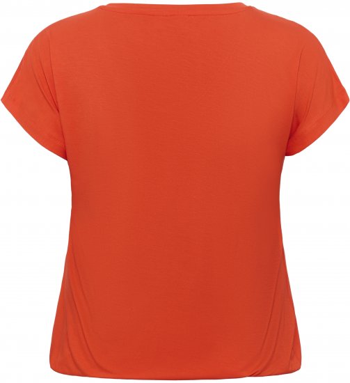 Kaffe Curve Jena V-Neck T-Shirt Grenadine Red - Tričká - 