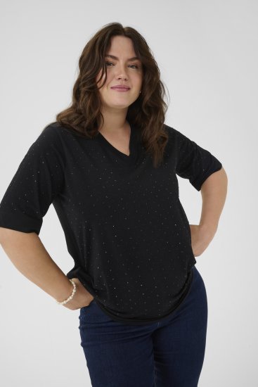 Kaffe Curve Phoelina T-Shirt Black - Tričká - 