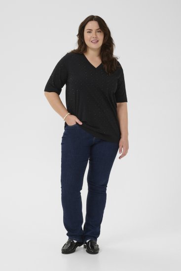 Kaffe Curve Phoelina T-Shirt Black - Tričká - 