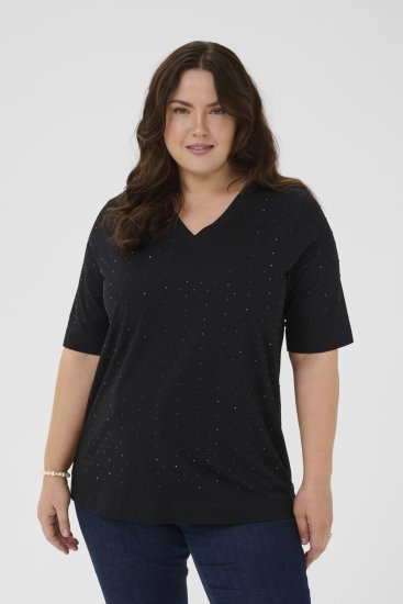 Kaffe Curve Phoelina T-Shirt Black - Tričká - 