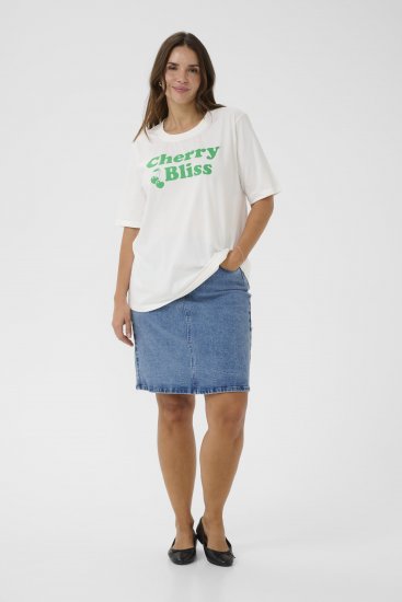 Kaffe Curve Chari T-Shirt Chalk - Tričká - 