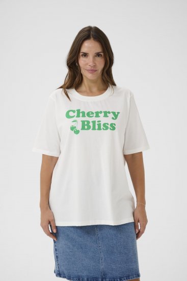 Kaffe Curve Chari T-Shirt Chalk - Tričká - 