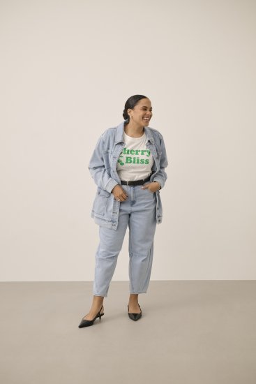Kaffe Curve Chari T-Shirt Chalk - Tričká - 