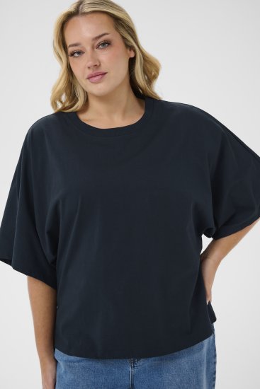 Kaffe Curve Stormi T-Shirt Navy - Tričká - 